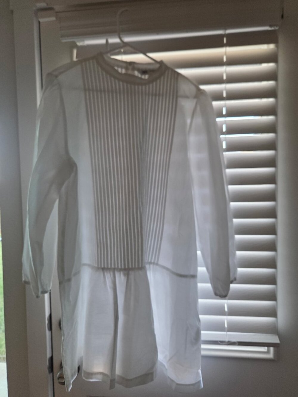 Zara Peggy White Mini Shirt Dress Size XL